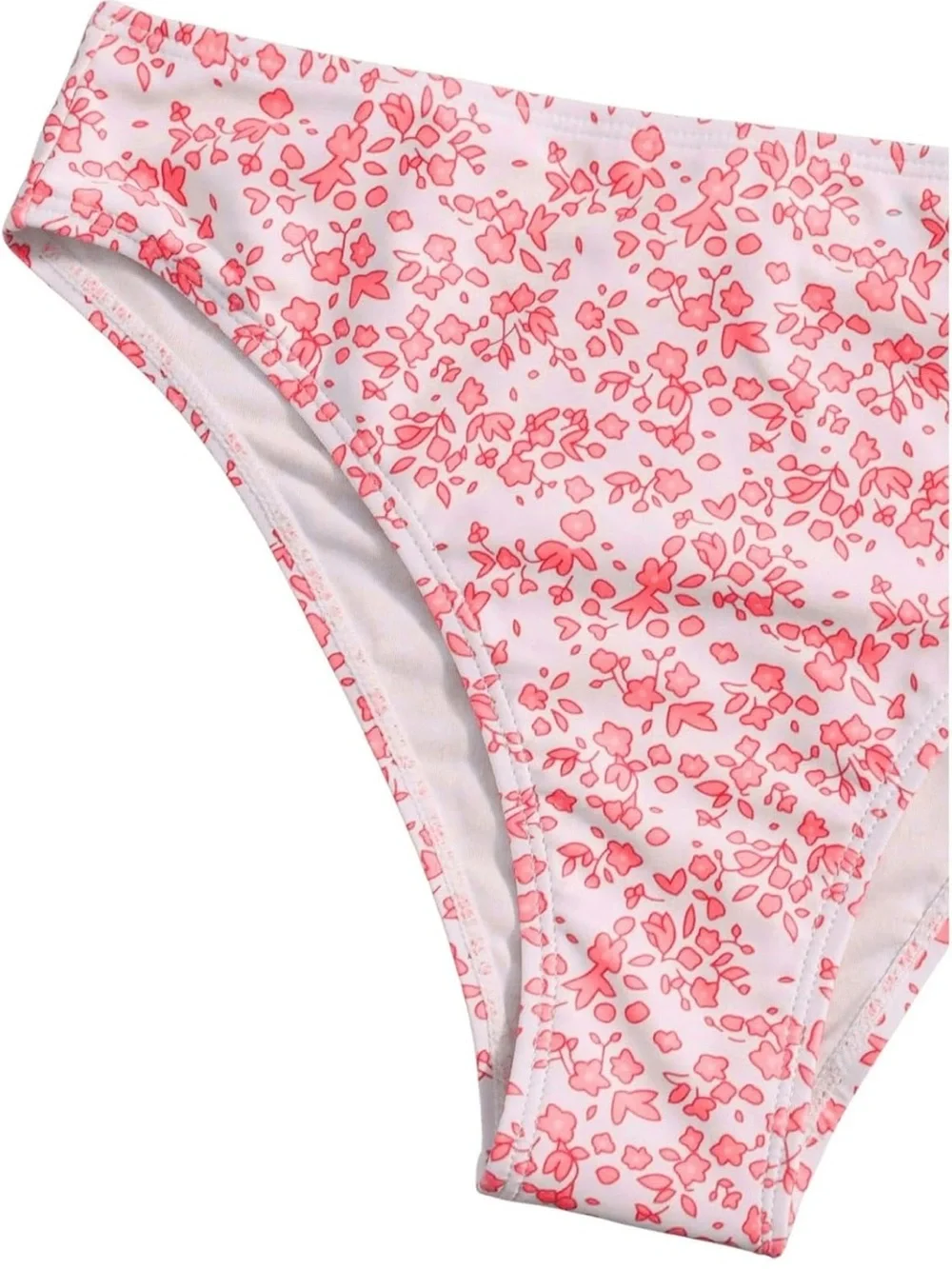 Girls' 2 Piece Ditsy Floral Print Knot Front Ruched Triangle 1351/bb6-1